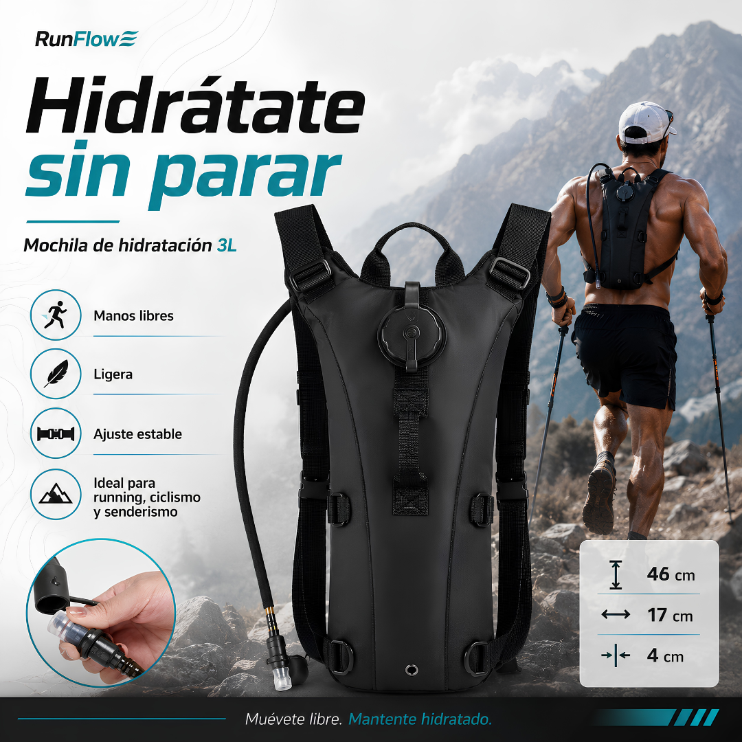 RunFlow Mochila de Hidratación 3L
