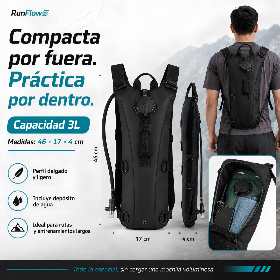 RunFlow Mochila de Hidratación 3L